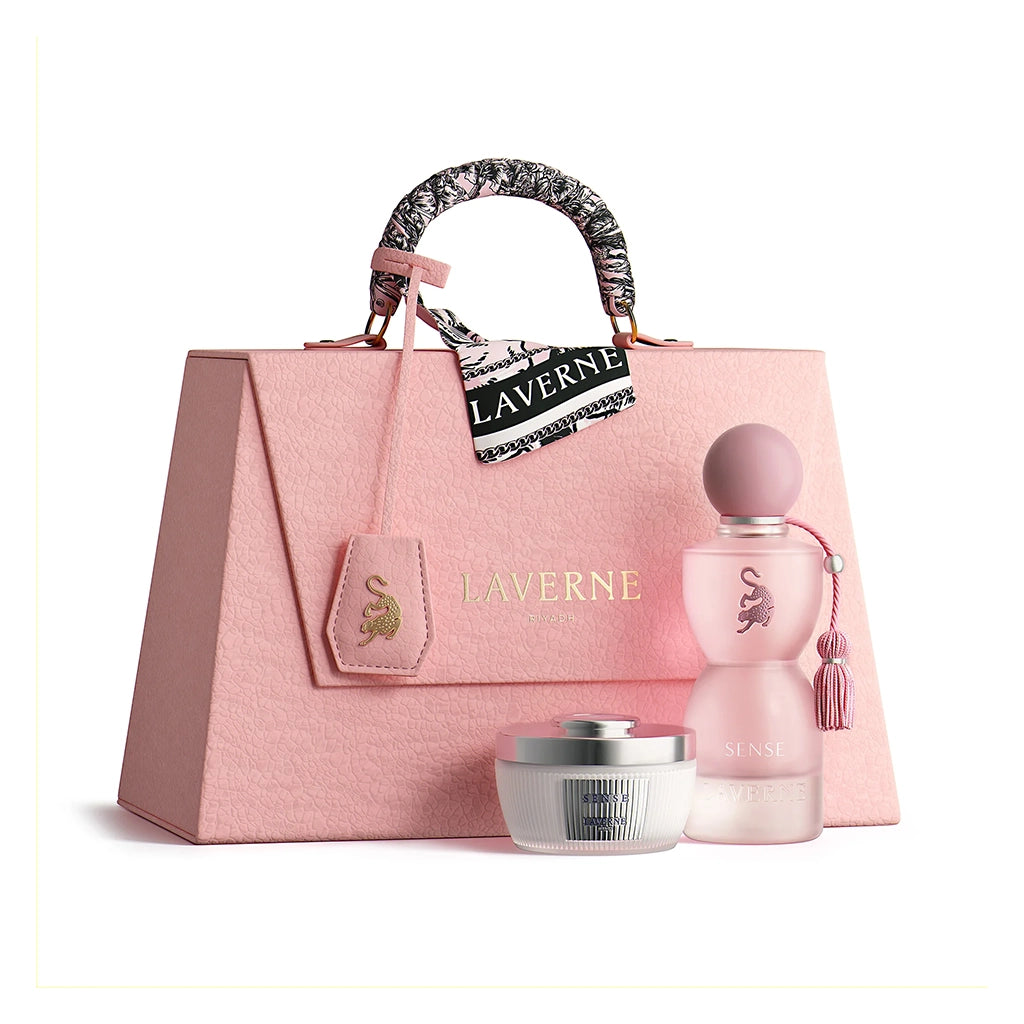 مجموعة سينس من لافيرن – عطر + باودر + شنطة | Laverne Sense Collection